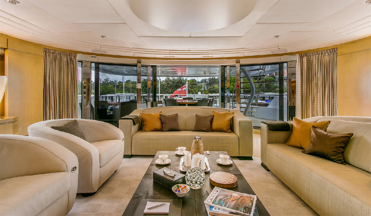 Luxury yacht hall