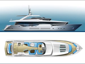 Project for a new luxury motor yacht